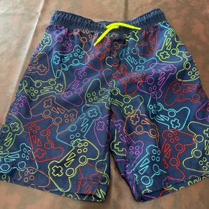 Boys swim trunks Lands' End large gamer print